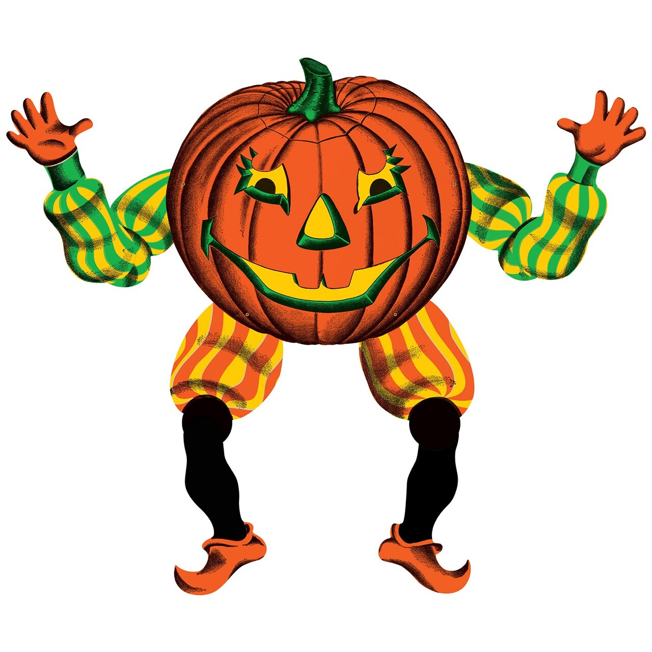Beistle 12 Counts Orange and Black Vintage Halloween Jointed Goblin 30”